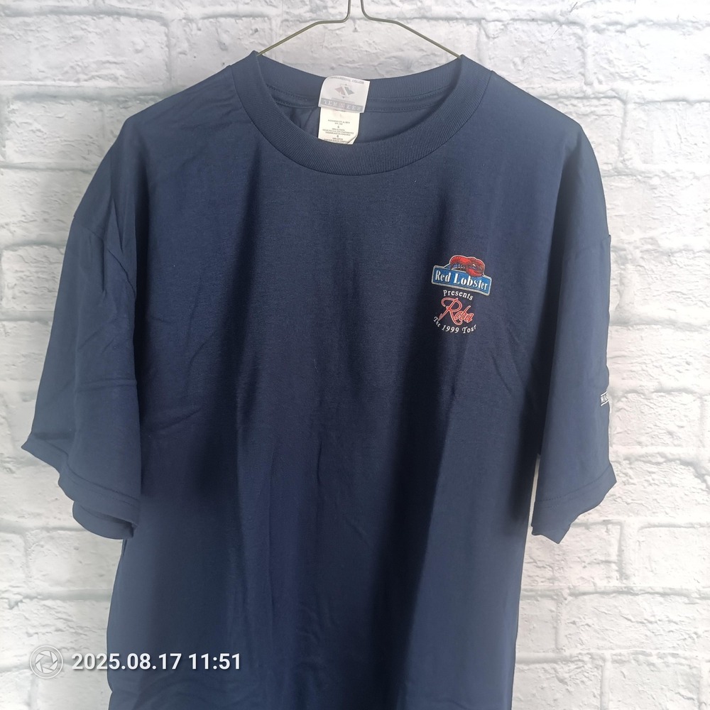 Vtg Red Lobster Reba McEntire Shirt Mens Large Navy 1999 Tour Concert Promo 90s
